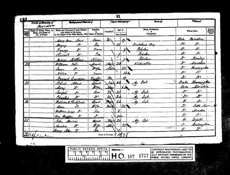 Sims (Richard) 1851 Census pt.2